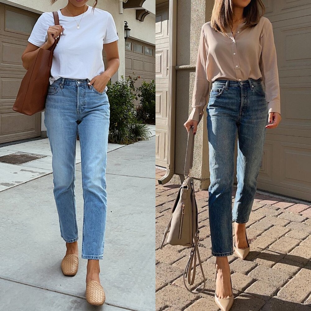 Everlane 90's Cheeky in Sunbleached Blue size 26 Ankle